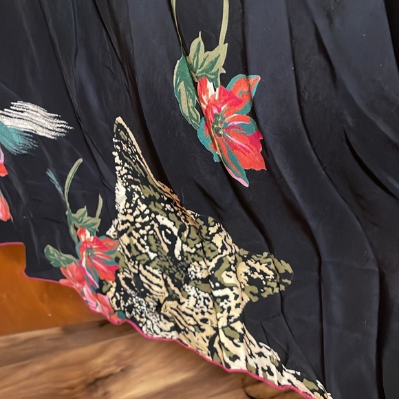 Magic of the Moon Black Floral Leopard Sleeveless Print Dress  Size Large - Picture 3 of 10